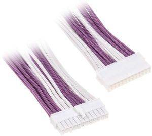 BITFENIX 24-PIN ATX EXTENSION 30CM - SLEEVED VIOLET/WHITE/WHITE