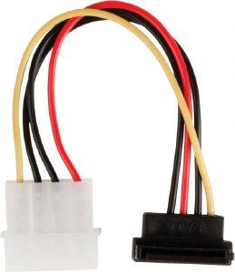 VALUELINE VLCP73510V0.15 POWER ADAPTER CABLE SATA 15-PIN FEMALE 270\' ANGLED - MOLEX MALE 0.15M