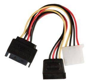 VALUELINE VLCP73555V0.15 POWER ADAPTER CABLE SATA 15-PIN - MOLEX FEMALE+SATA 15-PIN M/F 0.15M