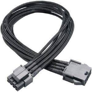 AKASA AK-CBPW08-40BK FLEXA P8 BLACK FULLY BRAIDED 8 PIN ATX PSU 40CM EXTENSION CABLE