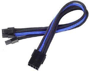 SILVERSTONE PP07-PCIBA PCI 8-PIN TO PCIE 6+2-PIN CABLE 250MM BLACK/BLUE SILVERSTONE PP07-PCIBA PCI 8-PIN TO PCIE 6+2-PIN CABLE 250MM BLACK/BLUE