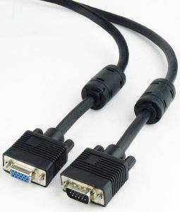 CABLEXPERT CC-PPVGAX-6B VGA EXTENSION HD15M/HD15F DUAL-SHIELDED WITH 2 FERRITE CORES 1.8M BLACK