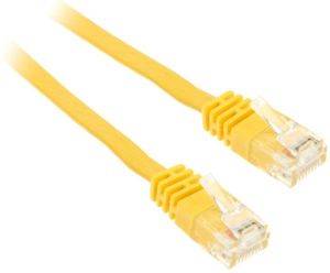 INLINE PATCH CABLE FLAT U/UTP CAT.6 0.5M YELLOW