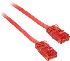 INLINE PATCH CABLE FLAT U/UTP CAT.6 0.5M RED
