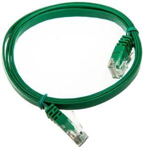 INLINE PATCH CABLE FLAT U/UTP CAT.6 1M GREEN