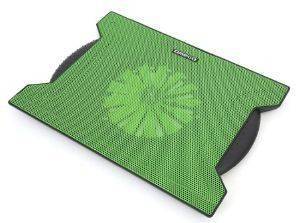 OMEGA OM42190 LAPTOP COOLER PAD CHILLY 1 FAN 4 USB PORTS GREEN