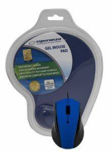 ESPERANZA EM125B OPTICAL MOUSE WITH GEL MOUSE PAD BLUE