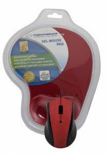 ESPERANZA EM125R OPTICAL MOUSE WITH GEL MOUSE PAD RED