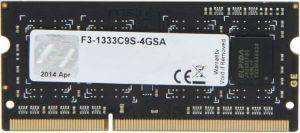 RAM G.SKILL F3-1333C9S-4GSA 4GB SO-DIMM DDR3 1333MHZ STANDARD RAM G.SKILL F3-1333C9S-4GSA 4GB SO-DIMM DDR3 1333MHZ STANDARD