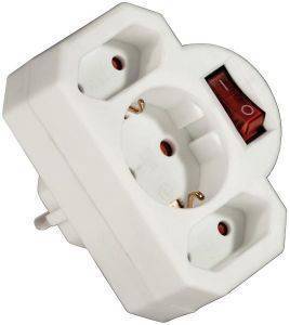 HAMA 108846 3-WAY SOCKET ADAPTER   WHITE