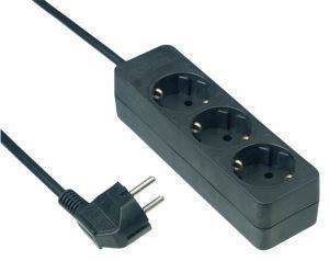 REV 3-WAY POWER STRIP 1.4M BLACK