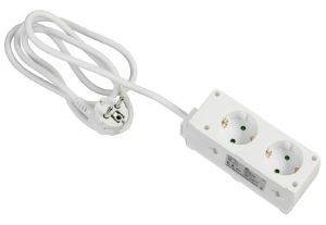 REV 6-WAY MULTIPLE SOCKET BINIPLUS WITH CHILD PROTECTION WHITE