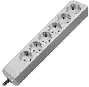 BRENNENSTUHL ECO LINE 6 SOCKET SILVER NO SWITCH