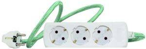 REV 3-WAY POWER STRIP WHITE/TURQUOISE REV 3-WAY POWER STRIP WHITE/TURQUOISE