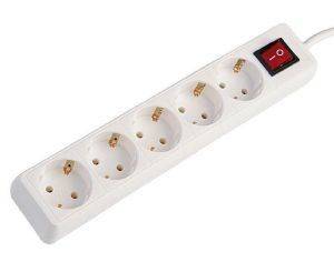 REV 5-WAY POWER STRIP   3M WHITE