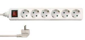 REV 6-WAY POWER STRIP   1.4M WHITE