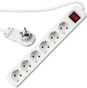 REV 6-WAY MULTIPLE SOCKET SMART   2M WHITE