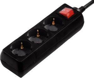 HAMA 108835 3-WAY POWER STRIP   5M BLACK