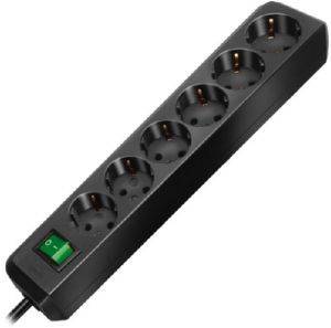 BRENNENSTUHL ECO LINE 6 SOCKET BLACK  