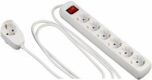 REV 6+1-WAY MULTIPLE SOCKET POWER SPLIT   2M WHITE