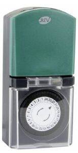 REV MECHANICAL TIMER IP44 BLACK/GREEN