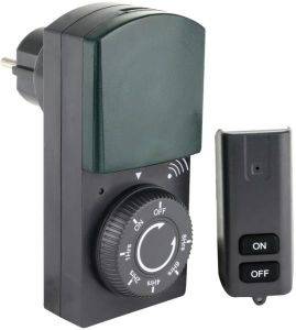 REV TIMER WITH COUNTDOWN FUNCTION AND REMOTE CONTROL IP44 BLACK/GREEN