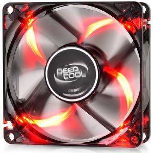 DEEPCOOL WINDBLADE 80R SEMI-TRANSPARENT BLACK FAN 80MM WITH RED LED