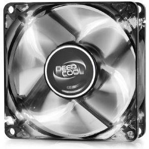 DEEPCOOL WINDBLADE 80W SEMI-TRANSPARENT BLACK FAN 80MM WITH WHITE LED