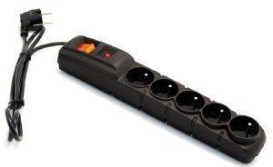 ACAR SURGE PROTECTOR F5 5 SOCKETS   1.5M BLACK