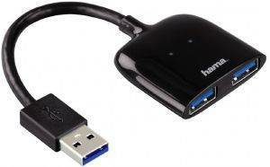 HAMA 54132 MOBIL USB3.0 HUB 1:2 BLACK