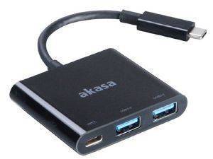 AKASA AK-CBCA08-15BK TYPE C POWER DELIVER ADAPTER WITH TWO USB 3.0 HUB AKASA AK-CBCA08-15BK TYPE C POWER DELIVER ADAPTER WITH TWO USB 3.0 HUB