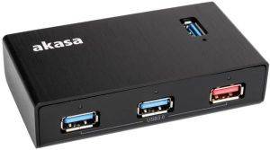 AKASA AK-HB-13BKCM ELITE 4EX 4-PORT USB 3.0 ALI COVER HUB WITH FAST CHARGING PORT AKASA AK-HB-13BKCM ELITE 4EX 4-PORT USB 3.0 ALI COVER HUB WITH FAST CHARGING PORT