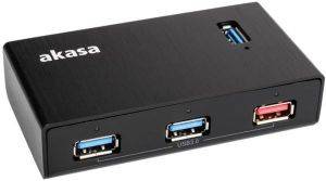 AKASA AK-HB-13BKCM ELITE 4EX 4-PORT USB 3.0 ALI COVER HUB WITH FAST CHARGING PORT