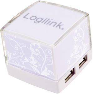 LOGILINK UA0117 CUBE USB 2.0 4-PORT HUB ILLUMINATED WHITE