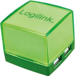 LOGILINK UA0121 CUBE USB 2.0 4-PORT HUB ILLUMINATED GREEN