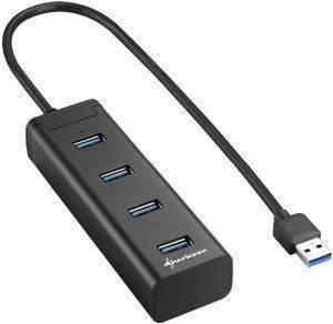 SHARKOON 4-PORT USB 3.0 ALUMINIUM HUB BLACK