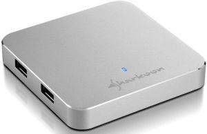SHARKOON 4-PORT USB 3.0 ALUMINIUM SLIM HUB SILVER