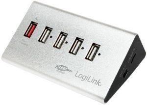 LOGILINK UA0224 USB 2.0 4+1 PORT HUB ALUMINUM WITH POWER SUPPLY LOGILINK UA0224 USB 2.0 4+1 PORT HUB ALUMINUM WITH POWER SUPPLY