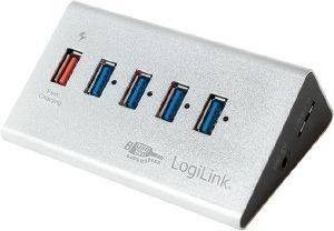 LOGILINK UA0227 USB 3.0 4+1 PORT HUB ALUMINUM WITH POWER SUPPLY