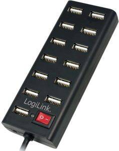 LOGILINK UA0126 USB 2.0 13-PORT HUB WITH ON/OFF SWITCH BLACK