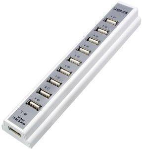 LOGILINK UA0095 USB2.0 10-PORT HUB WITH POWER SUPPLY WHITE LOGILINK UA0095 USB2.0 10-PORT HUB WITH POWER SUPPLY WHITE