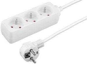 ESPERANZA TL119 TITANUM 3-WAY SOCKET WITH SURGE PROTECTION AND GROUND PIN 3M WHITE