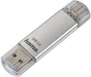 HAMA 124161 C-LAETA FLASH PEN 16GB USB 3.1/USB3.0 TYPE-C SILVER