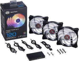 COOLERMASTER MASTERFAN PRO 120MM AIR BALANCE RGB 3 IN 1 WITH RGB LED CONTROLLER