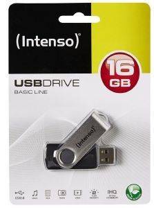 INTENSO 3503470 BASIC LINE 16GB USB 2.0 DRIVE BLACK/SILVER