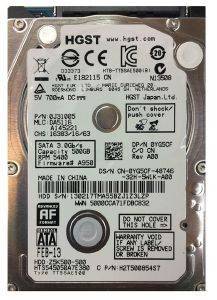 HDD HGST TRAVELSTAR Z5K500 HTS545050A7E680 500GB 7MM MOBILE DRIVE SATA3