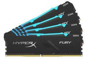 RAM HYPERX HX426C16FB3AK4/32 32GB (4X8GB) DDR4 2666MHZ HYPERX FURY RGB QUAD KIT