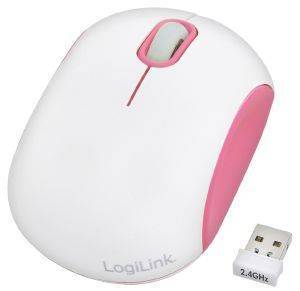 LOGILINK ID0083A COOPER WIRELESS OPTICAL MOUSE 2.4GHZ 1000DPI WHITE/PINK LOGILINK ID0083A COOPER WIRELESS OPTICAL MOUSE 2.4GHZ 1000DPI WHITE/PINK