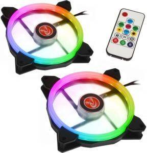 RAIJINTEK IRIS RAIJINTEK IRIS 14 RAINBOW RGB-2 LED FAN 140MM 2PCS + CONTROLLER