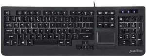PERIXX PERIXX PERIBOARD-313 WIRED BACKLIT TOUCHPAD KEYBOARD WITH 2 HUBS